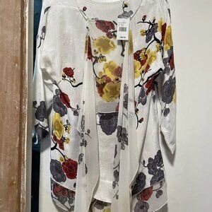 Citron Santa Monica 100% Embossed Silk Rare Print and Colors Small